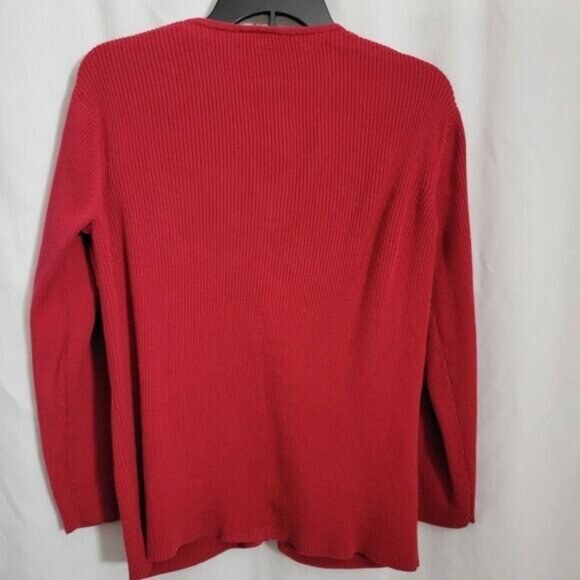 Talbots Petites Small Red Sweater Button Up Cardigan w/pockets V-neck knit EUC - Picture 2 of 7